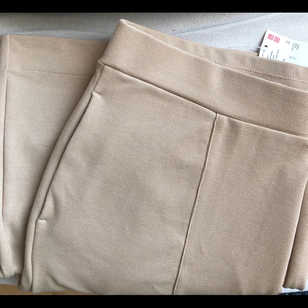 Uniqlo Milano Ribbed Cut Sewn Angle Wide Pants